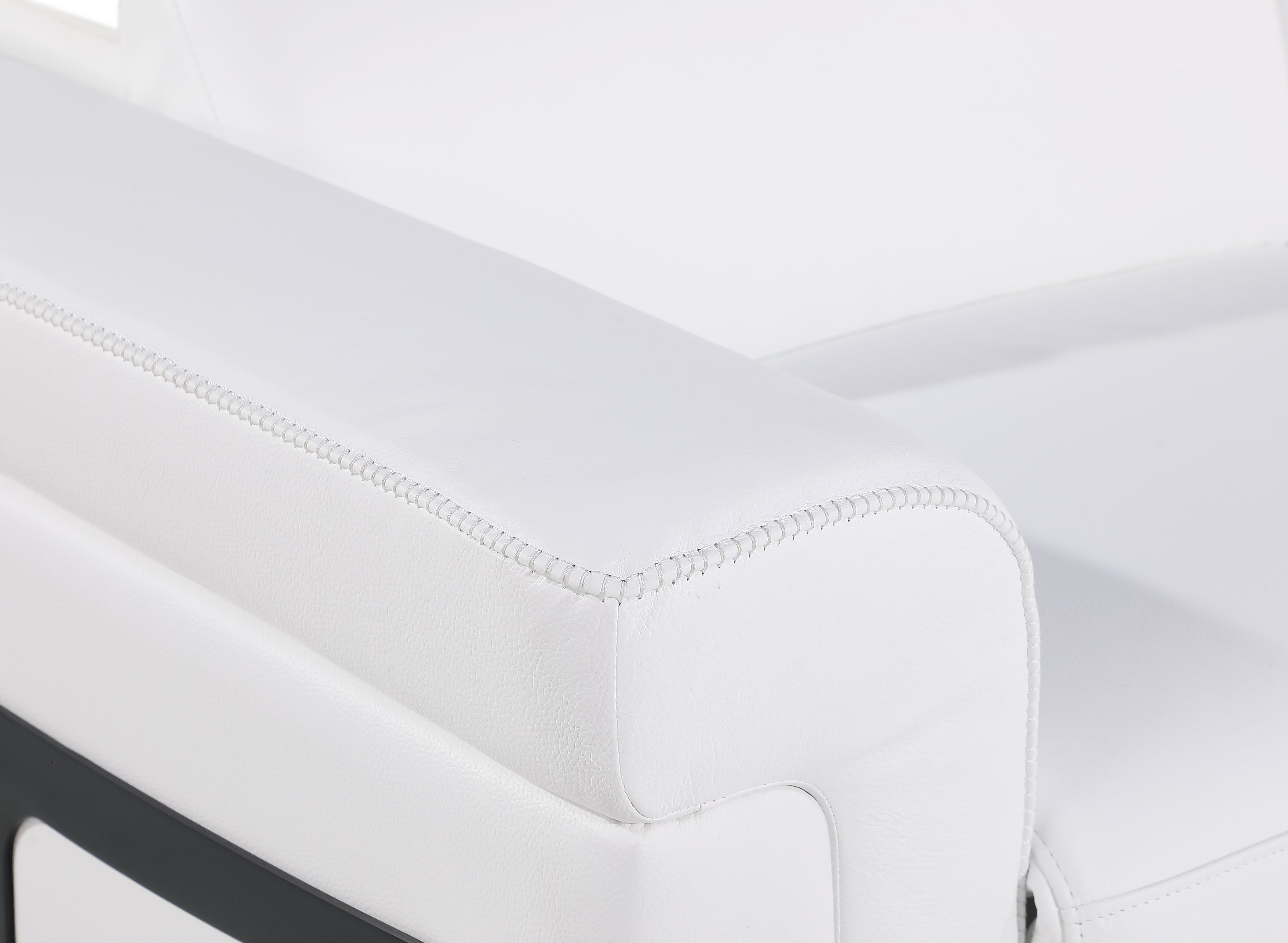 1126 DivanItalia White Top Grain Italian Leather Power Reclining Sofa with Power Headrest