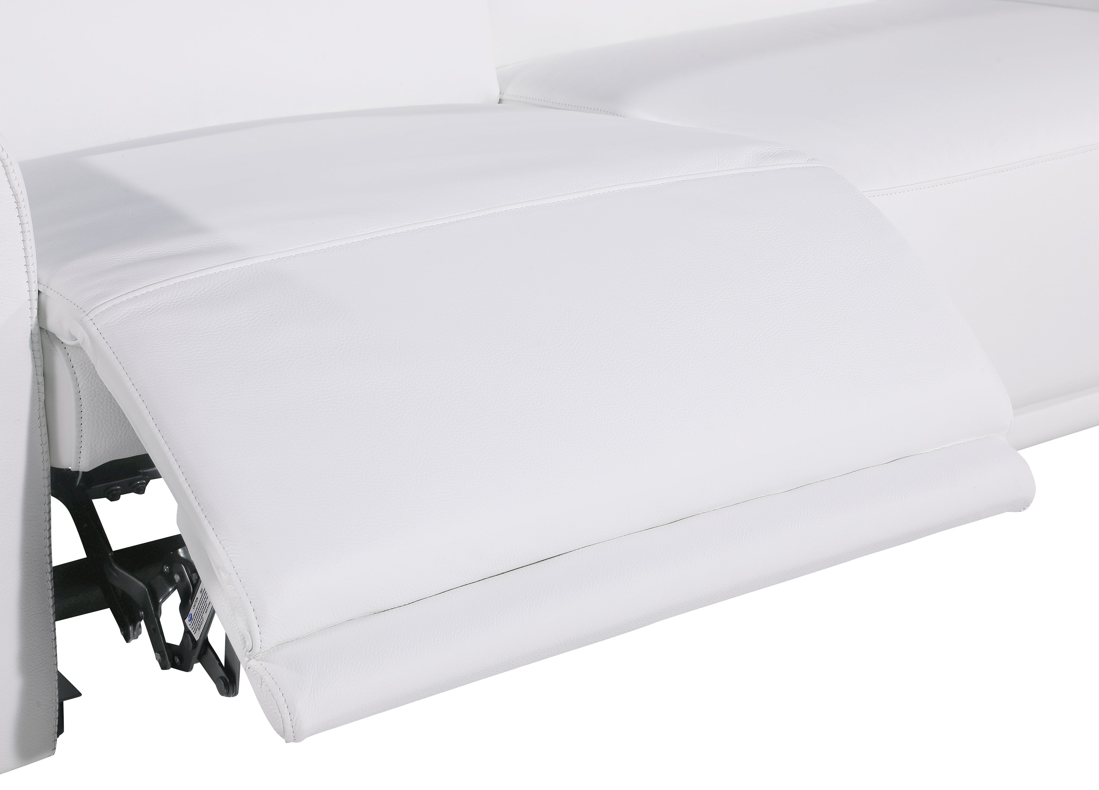 1126 DivanItalia White Top Grain Italian Leather Power Reclining Sofa with Power Headrest