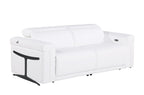 1126 DivanItalia White Top Grain Italian Leather Power Reclining Sofa with Power Headrest