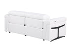 1126 DivanItalia White Top Grain Italian Leather Power Reclining Sofa with Power Headrest