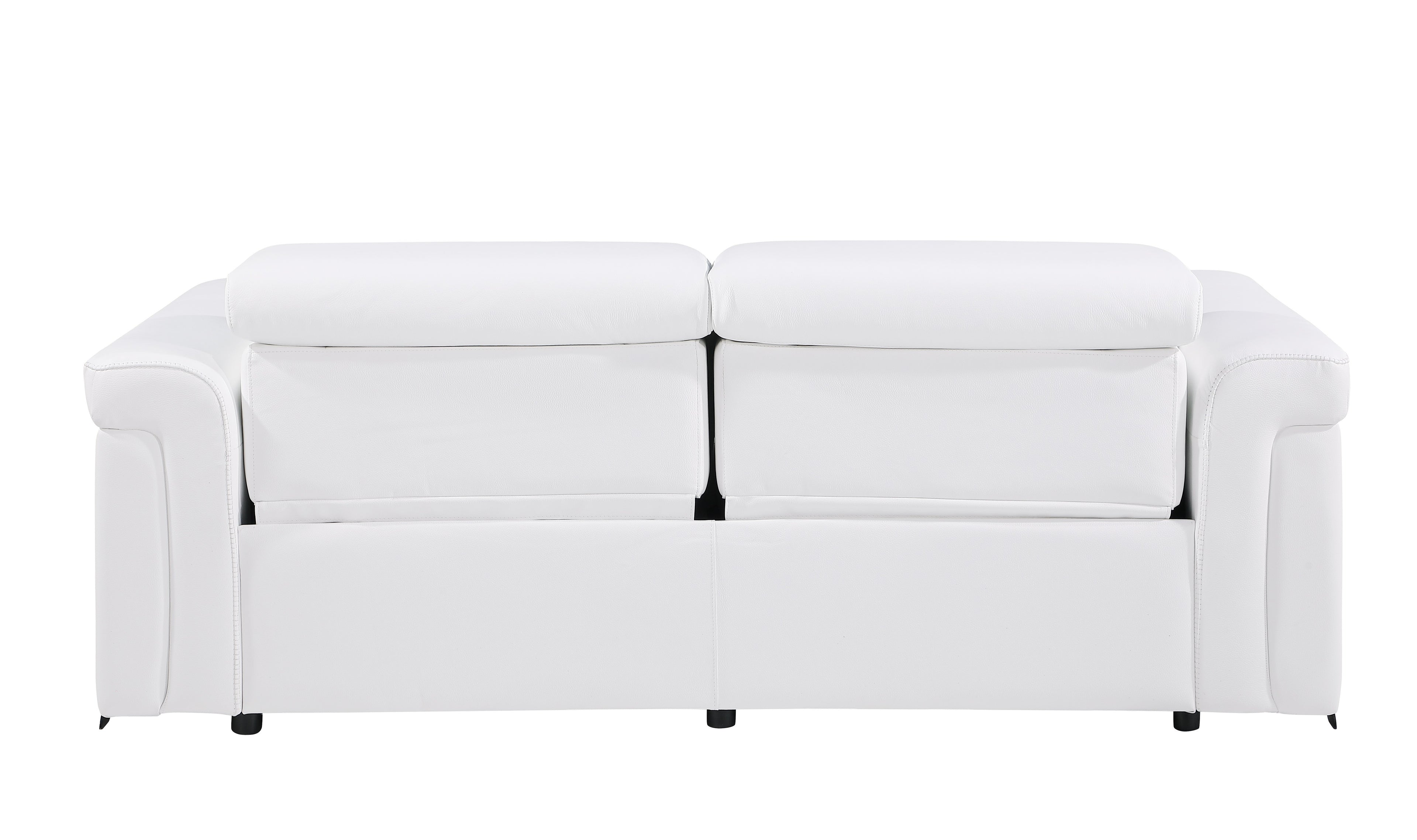 1126 DivanItalia White Top Grain Italian Leather Power Reclining Sofa with Power Headrest