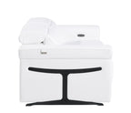 1126 DivanItalia White Top Grain Italian Leather Power Reclining Sofa with Power Headrest