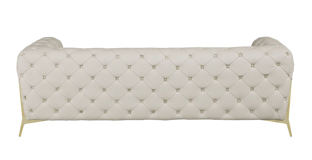 970 Divanitalia 3-Piece Sofa Set in Top-grain Italian Leather - Cream - SKU 970- CREAM 3PC (S/CH/CH) - GROUP - view 2