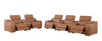 1116 Divanitalia 8-Piece Modular Power Reclining Sofa & Loveseat Set in Top Grain Italian Leather with 5 Power Recliners & Power Headrests - Cognac - SKU 1116-COGNAC-8.5-HT - view 4
