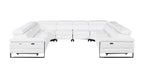 1246 Divanitalia 8-Piece U-Shaped Modular Power Reclining Sectional Sofa with 4 Power Recliners and Power Headrests - Top Grain Italian Leather