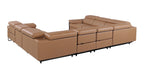 1246 Divanitalia 8-Piece U-Shaped Modular Power Reclining Sectional Sofa with 4 Power Recliners and Power Headrests - Top Grain Italian Leather