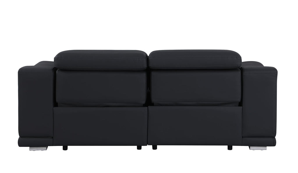 9762 Divanitalia 2-Piece Modular Power Reclining Console with 2 Power Recliners in Top Grain Italian Leather