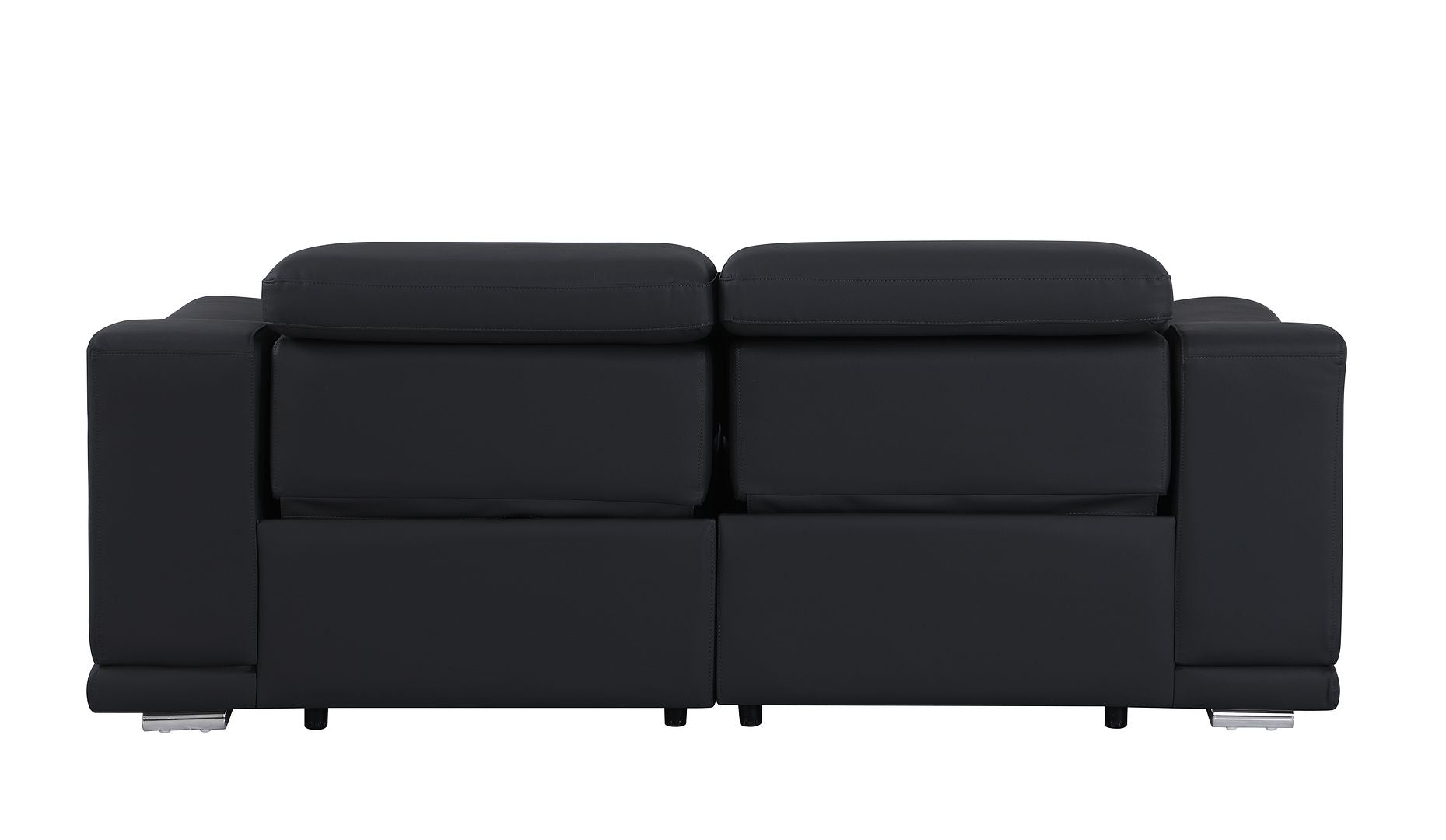 9762 Divanitalia 2-Piece Modular Power Reclining Console with 2 Power Recliners in Top Grain Italian Leather