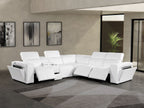 1224 Divanitalia 6-Piece L-Shaped Sectional Sofa in Top Grain Italian Leather with 3 Power Recliners & Power Headrests