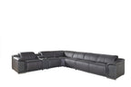 9762 Divanitalia 7-Piece L-Shaped Top Grain Italian Leather Sectional Sofa with 4 Power Recliners