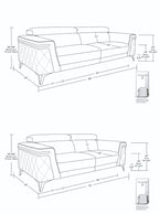 1140 Divanitalia 2-Piece Sofa Set with Adjustable Headrest in Top-grain Italian Leather - Black - SKU 1140-BLACK-2PC - view 17