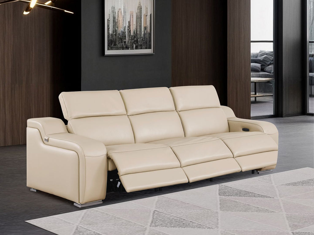 1116 Divanitalia 3-Piece Modular Power Reclining Sofa in Top Grain Italian Leather with 3 Power Recliners & Power Headrests