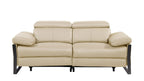 1246 - DivanItalia Beige Top Grain Italian Leather Loveseat with Power Headrest