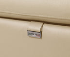 1246 - DivanItalia Beige Top Grain Italian Leather Loveseat with Power Headrest