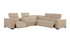 1208 6-Piece L-Shaped Leather Reclining Sectional Sofa with 3 Power Recliners
