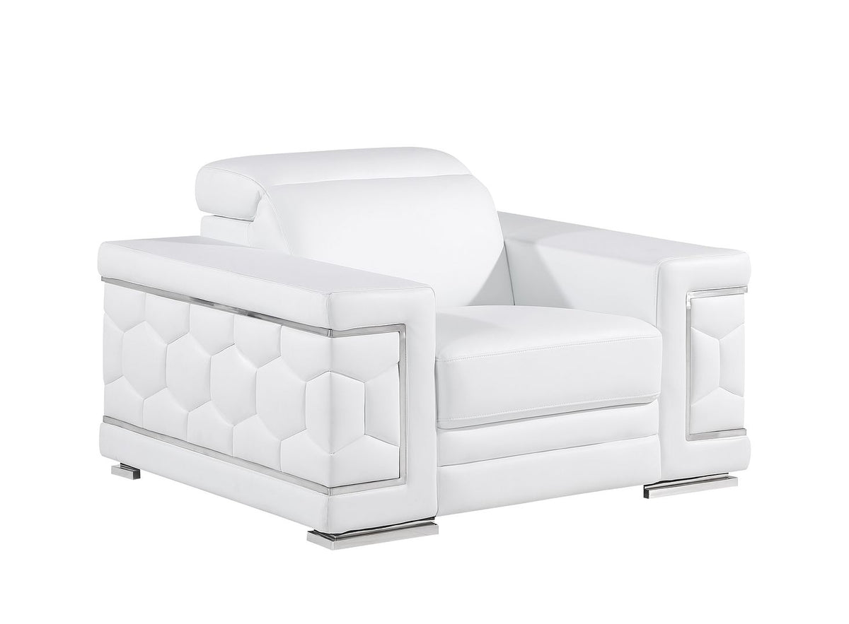 296 Modern Genuine Leather 3-Piece Sofa Set - White - SKU 296-WHITE-3PC - view 8