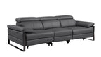 1246 Divanitalia Modular Power Triple Reclining Sofa, Console Loveseat, and Chair Set with Power Headrests - Top Grain Italian Leather - Dark Grey - SKU 1246-DK-GREY-7.6-HT-3PC - view 5