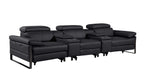 1246 Divanitalia Modular Power Triple Reclining Dual Console Sofa with Power Reclining Headrests - Top Grain Italian Leather - Black - SKU 1246-BLACK-5.3-HT - view 4