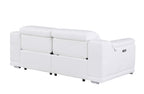 9762 Divanitalia 2-Piece Modular Power Reclining Console with 2 Power Recliners in Top Grain Italian Leather