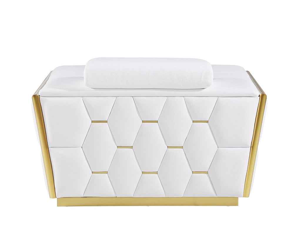 1111 Divanitalia Chair with Adjustable Headrest in Top-grain Italian Leather - White - SKU 1111-WHITE-CH - view 4