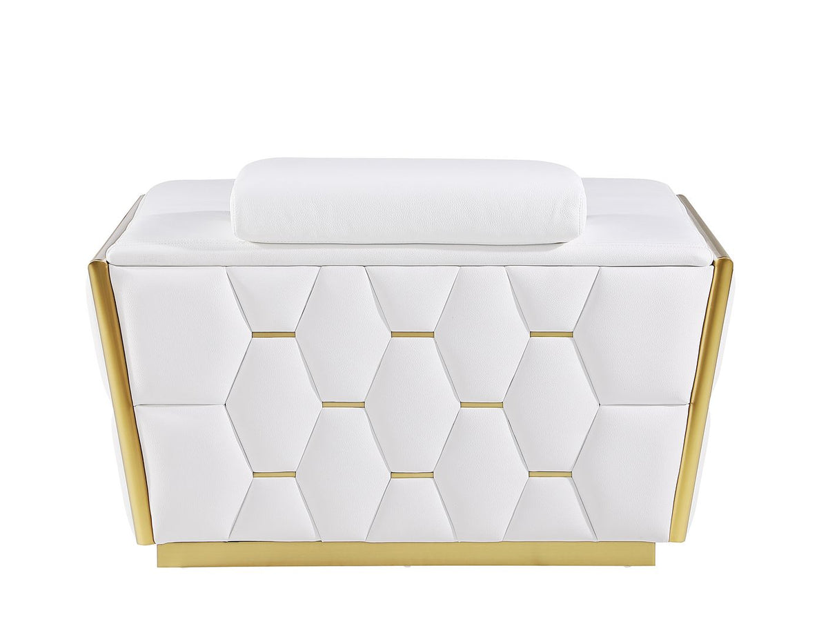 1111 Divanitalia Chair with Adjustable Headrest in Top-grain Italian Leather - White - SKU 1111-WHITE-CH - view 4