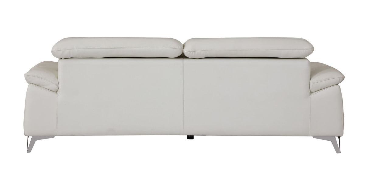 727 Divanitalia Sofa with Adjustable Headrest in Top-grain Italian Leather - White - SKU 727-S-WHITE - view 4