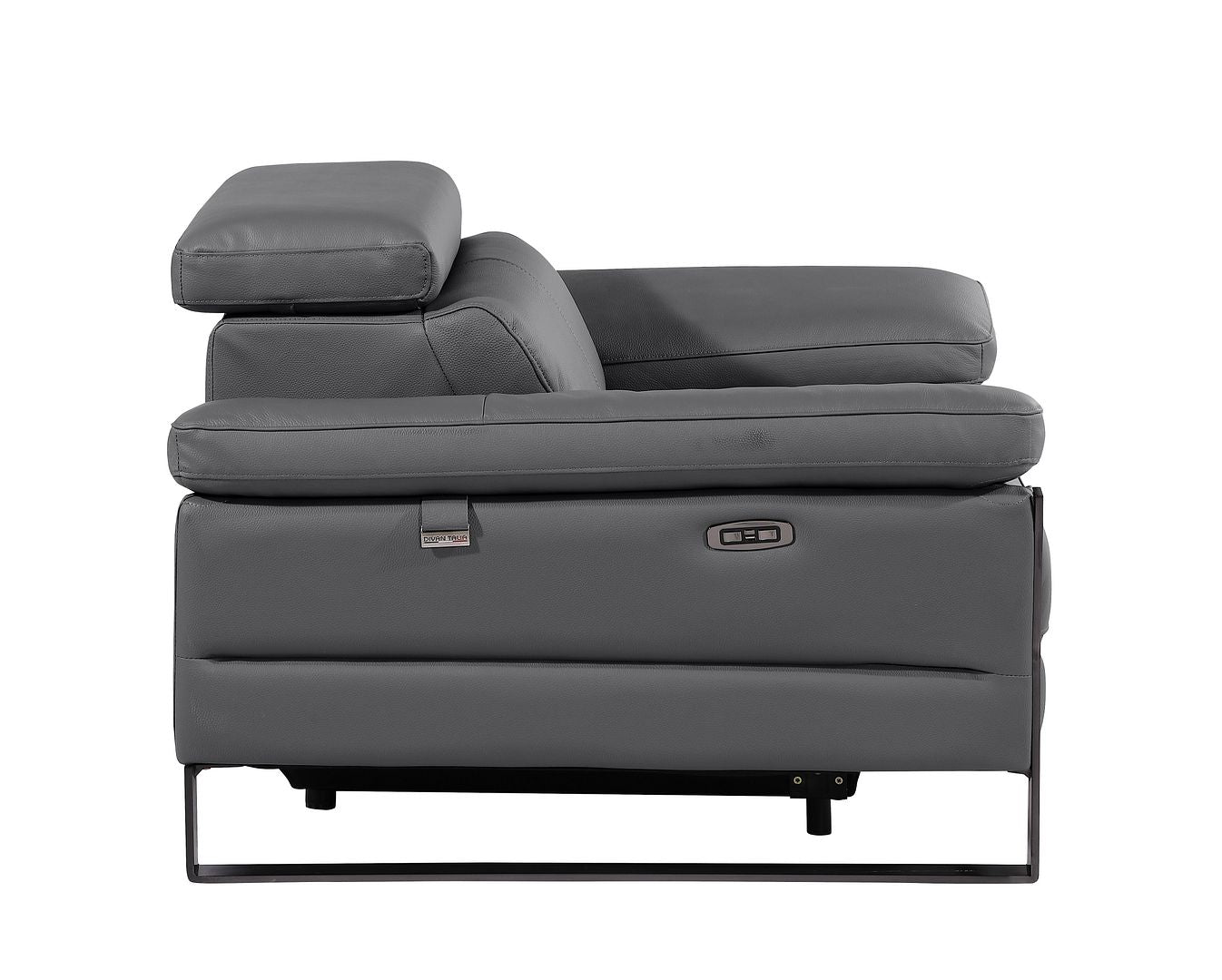 1246 Divanitalia Power Reclining Arm Chairwith Power Headrests - Top Grain Italian Leather