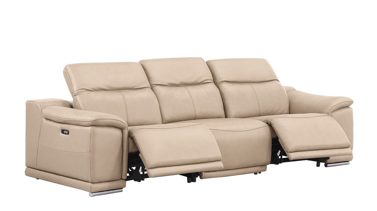 2679 Genuine Leather Sofa with Dual Power Recliners - Beige - SKU 2679-BEIGE-3.2-S-HT - view 5