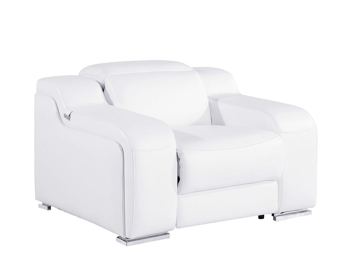 1116 Divanitalia 6-Piece Modular Power Reclining Sofa, Loveseat & Chair Set in Top Grain Italian Leather with 5 Power Recliners & Power Headrests - White - SKU 1116-WHITE-6.5-HT-3PC - view 12