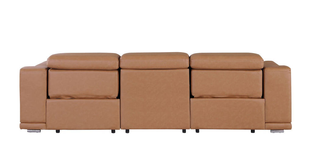 9762 Divanitalia 3-Piece Modular Power Reclining Sofa with 2 Power Recliners in Top Grain Italian Leather