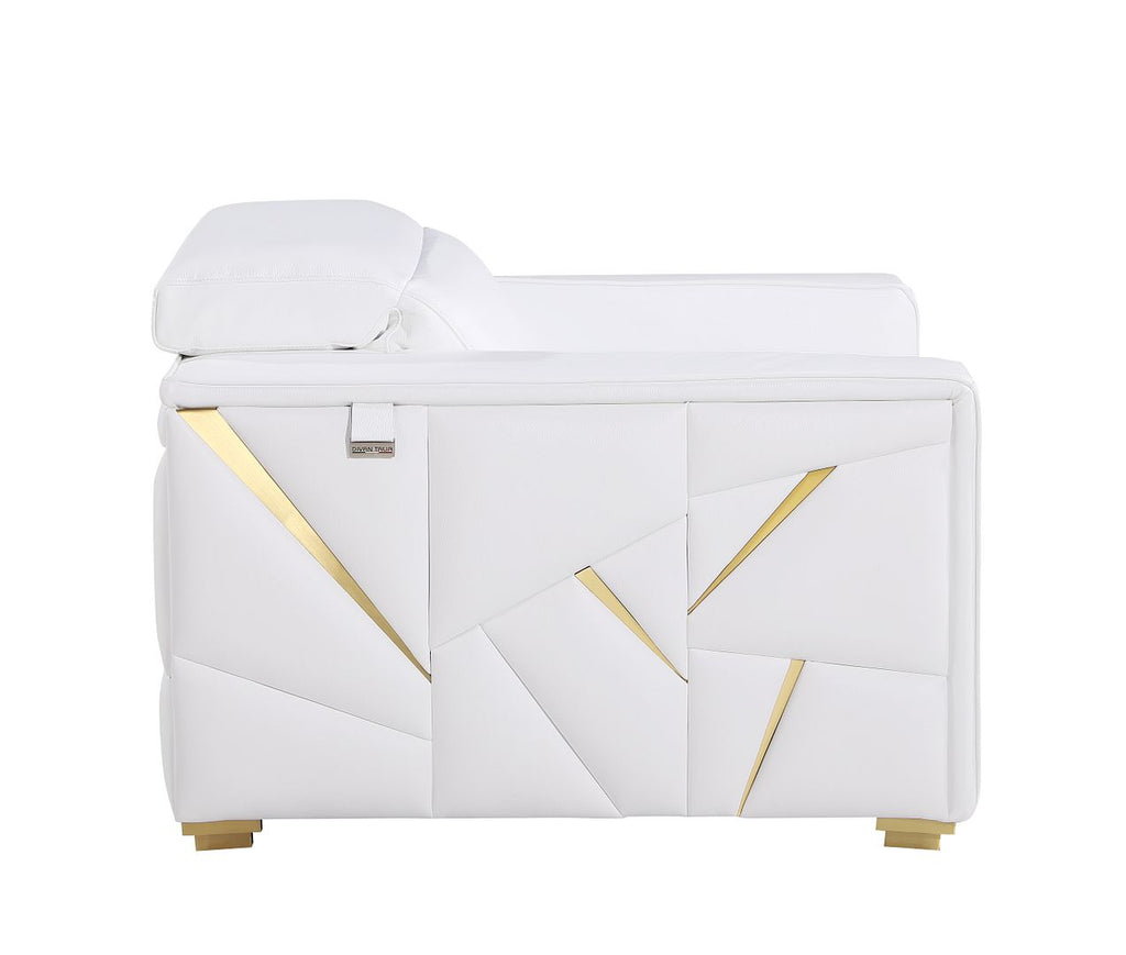 1120 Divanitalia Chair with Adjustable Headrest in Top-grain Italian Leather - White - SKU 1120-WHITE-CH - view 5