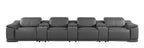 9762 Divanitalia 7-Piece Modular Top Grain Italian Leather Power Reclining Sofa with 4 Power Recliners