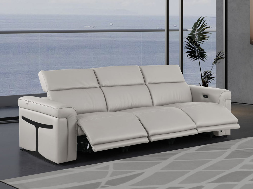 1126 Divanitalia 3-Piece Modular Power Reclining Sofa in Top Grain Italian Leather with 2 Power Recliners & Power Headrests