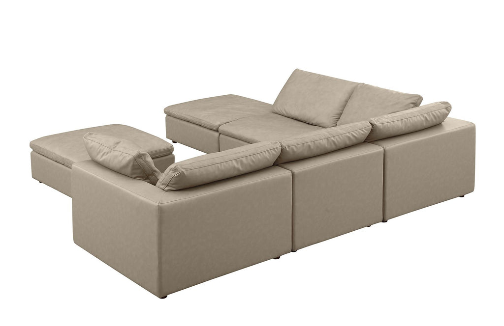 1100 Divanitalia 6-Piece Left Arm Facing 3-Seat Sectional Sofa - Top-grain Italian Leather
