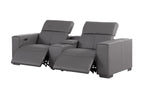 1208 Genuine Leather Dual Power Reclining Console Loveseat
