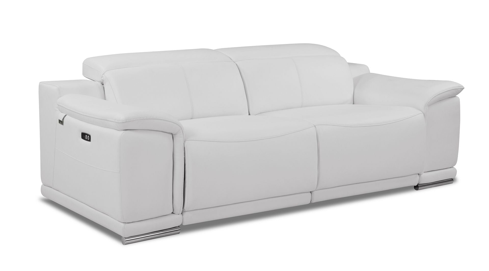 9762 Divanitalia Top Grain Italian Leather Power Reclining Loveseat with Adjustable Headrests