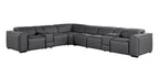 1224 Divanitalia 8-Piece L-Shaped Sectional Sofa in Top Grain Italian Leather with 4 Power Recliners & Power Headrests