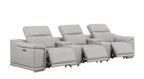 2679 Genuine Leather Sofa with 3 Power Recliners & Dual Storage Consoles