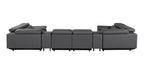 1246 Divanitalia 8-Piece U-Shaped Modular Power Reclining Sectional Sofa with 2 Power Recliners and Power Headrests - Top Grain Italian Leather