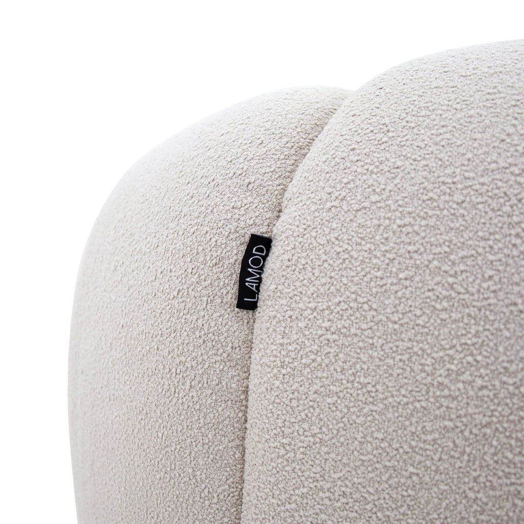 Yolonda - Modern Curved Beige Fabric Loveseat