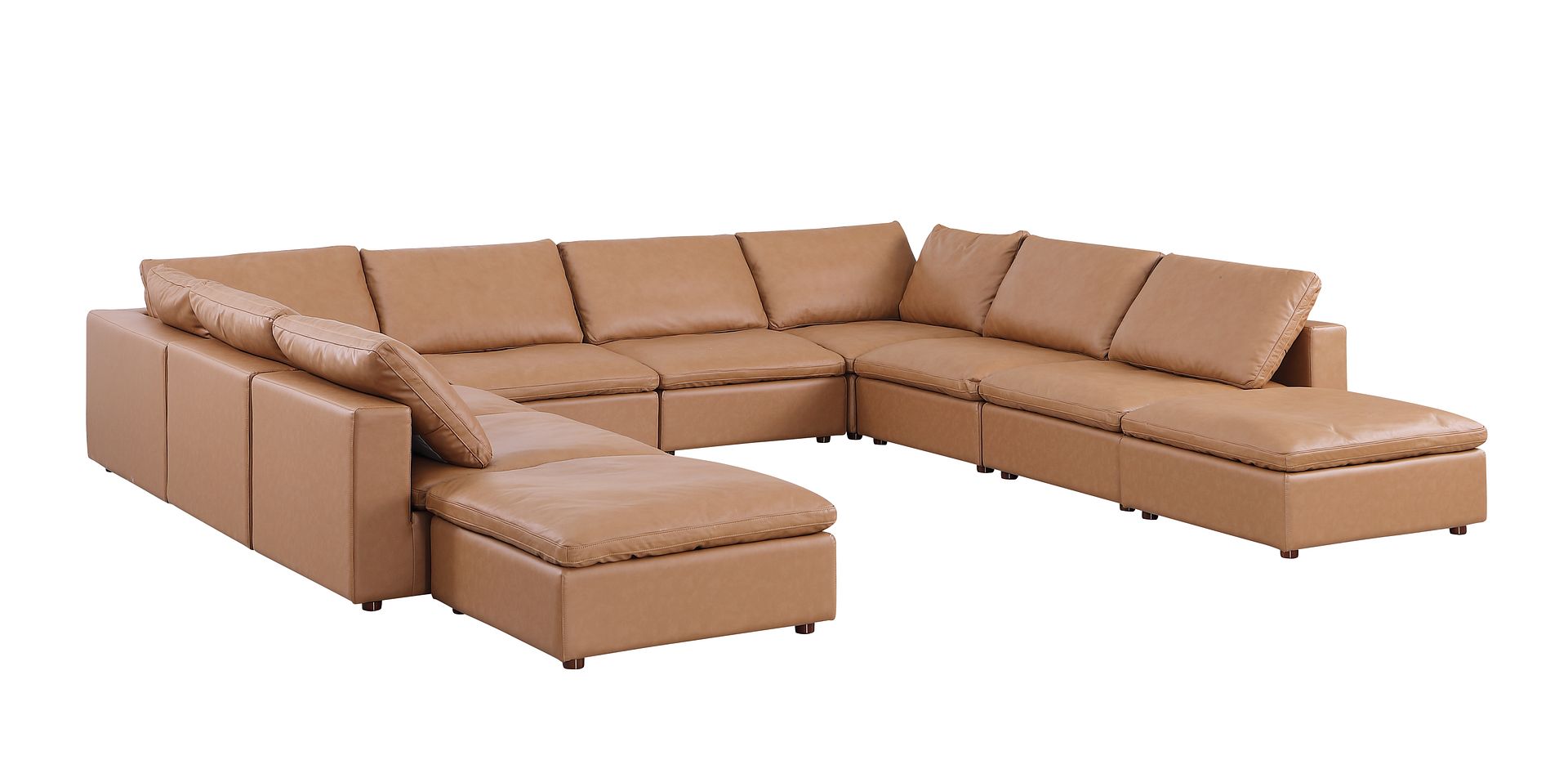 1100 Divanitalia 10-Piece U-Shaped Sectional Sofa with Chaise in Top-grain Italian Leather