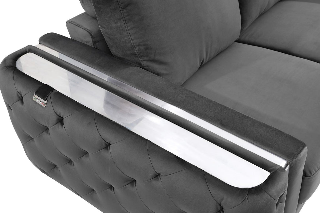 1051 Divanitalia Beige Sofa in Velvet Fabric