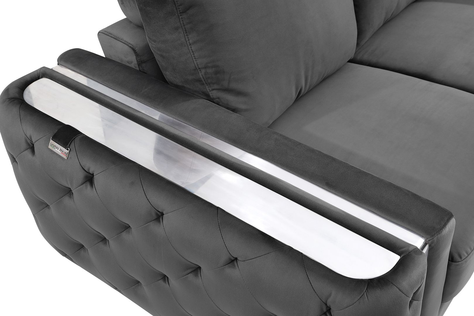 1051 Divanitalia Beige Sofa in Velvet Fabric