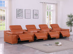9762 Divanitalia 7-Piece Modular Top Grain Italian Leather Power Reclining Sofa with 4 Power Recliners