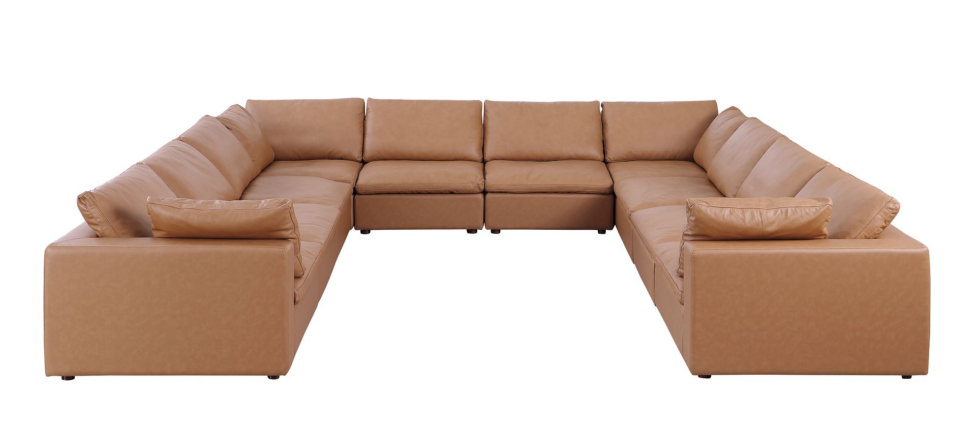 1100 Divanitalia 10-Piece U-Shaped Sectional Sofa in Top-grain Italian Leather
