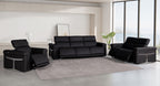 1126 Divanitalia 6-Piece Modular Power Reclining Sofa, Loveseat & Chair Set in Top Grain Italian Leather with 6 Power Recliners & Power Headrests - Black - SKU 1126-BLACK-6.6-HT-3PC - view 2