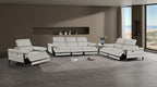1246 Divanitalia Modular Power Triple Reclining Sofa, Loveseat, and Chair Set with Power Headrests - Top Grain Italian Leather - Light Grey - SKU 1246-LT-GREY-6.6-HT-3PC - view 2