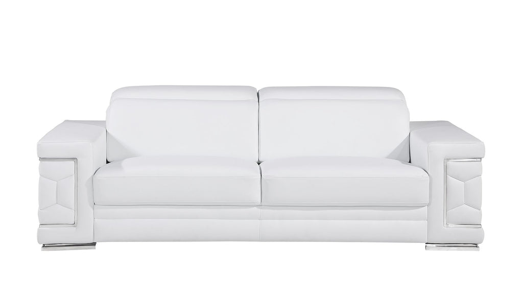 296 Modern Genuine Leather 3-Piece Sofa Set - White - SKU 296-WHITE-3PC - view 3