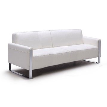 Divani Casa Iris Modern White Leather Loveseat
