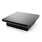 Horizon - Modern Black Crocodile Coffee Table with Pull Out Squares